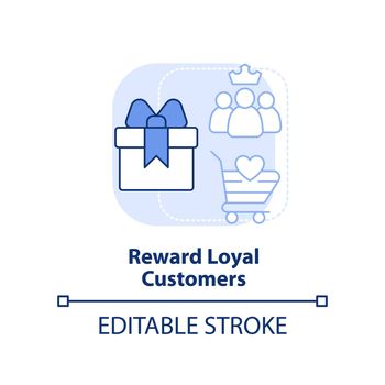 Reward loyal customers light blue concept icon
