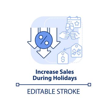 Increase sales during holidays light blue concept icon