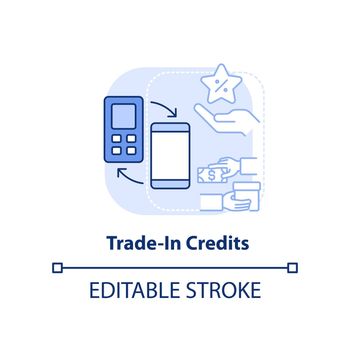 Trade in credits light blue concept icon