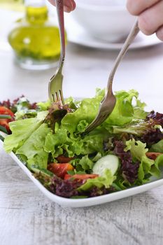 Vegetarian food. Detox vegetable salad 