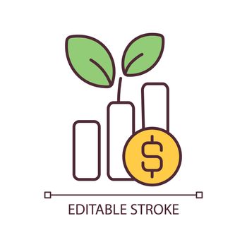 Sustainable financial growth RGB color icon