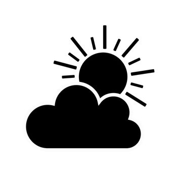 Cloud with sun and fog icon vector