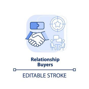 Relationship buyers light blue concept icon