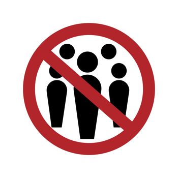 Social Distancing Avoid Crowds Keep Your Distance Icon. Vector Image.