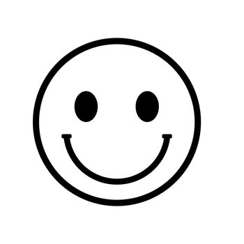 Smile icon vector. Face emoticon sign. Laughter vector icon, white and black smiley