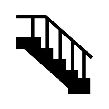 Stairs icon, out line vector icon Web icon simple thin line vector icon