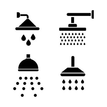 Set of flat simple web icons bathtub, shower, douche , vector illustration. Icons for house remodel