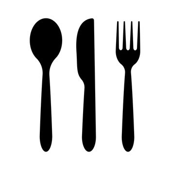 Cutlery icon. Spoon, forks, knife. restaurant business concept, vector illustration