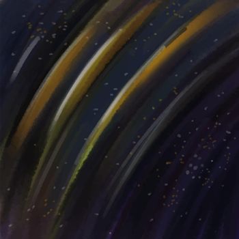 Starry sky, landscape, abstraction hand painted watercolor space galaxy