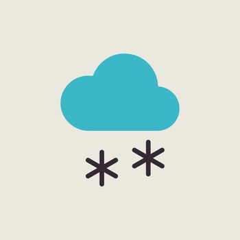 Cloud with snow vector icon. Weather sign