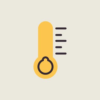 Thermometer cold vector flat icon. Weather sign