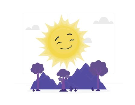 Happy smile sun icon vector illustration
