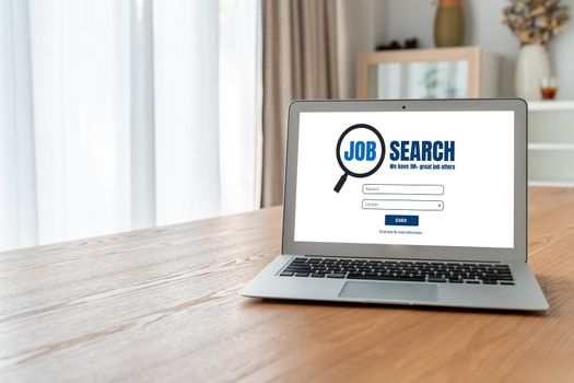 Online job search on modish website for worker to search for job opportunities