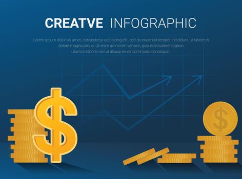 American Dollar infographic template, Ready template for workflow layout.