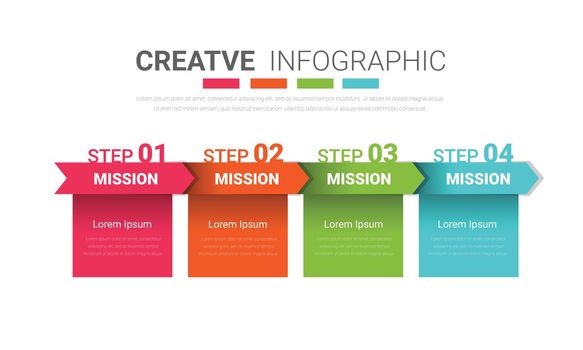 Abstract infographics number options template with 4 label. 