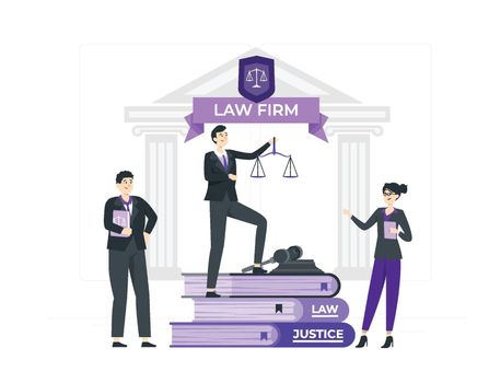 Law and justice concept with flat design