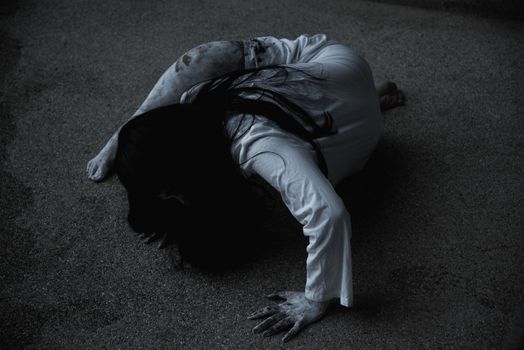 Woman ghost horror creepy her is crawling,