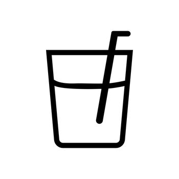 Drinking cup and straw icon. Vector.