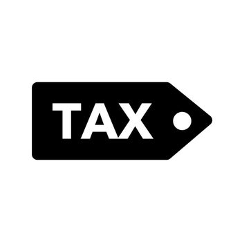 Tax tag silhouette icon. Vector.