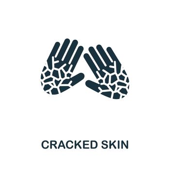 Cracked Skin icon. Monochrome simple Allergy icon for templates, web design and infographics