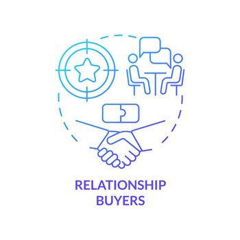 Relationship buyers blue gradient concept icon