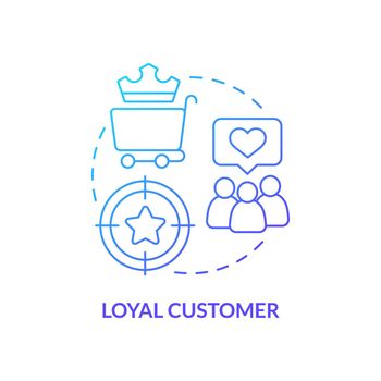 Loyal customers blue gradient concept icon