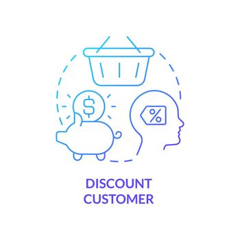 Discount customer blue gradient concept icon
