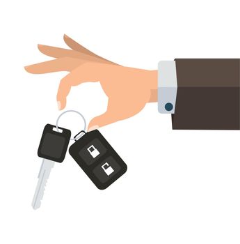 Hand Businessman holding car key