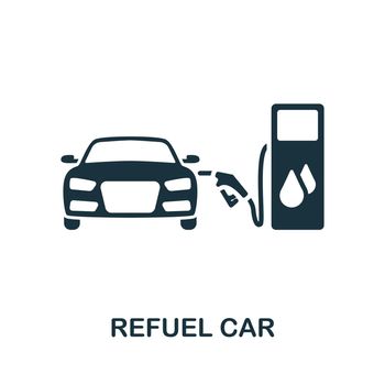 Refuel Car icon. Monochrome simple line Car Service icon for templates, web design and infographics
