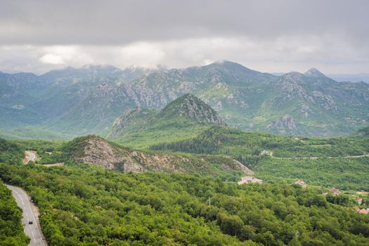Beautiful view of the mountains of Montenegro and Skadar lake