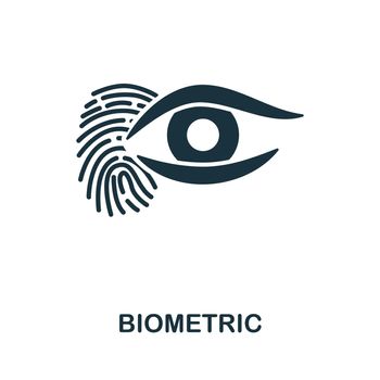 Biometric icon. Monochrome simple Cybercrime icon for templates, web design and infographics