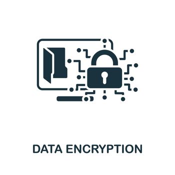 Data Encryption icon. Monochrome simple Cybercrime icon for templates, web design and infographics