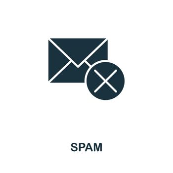 Spam icon. Monochrome simple Cybercrime icon for templates, web design and infographics