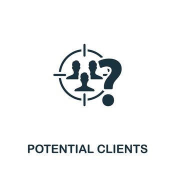 Potential Clients icon. Monochrome simple line Data Science icon for templates, web design and infographics