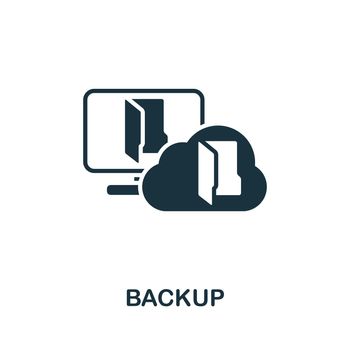 Backup icon. Monochrome simple line Data Science icon for templates, web design and infographics