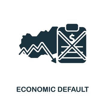 Economic Default icon. Monochrome simple line Economic Crisis icon for templates, web design and infographics
