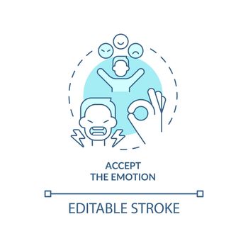 Accept emotion turquoise concept icon