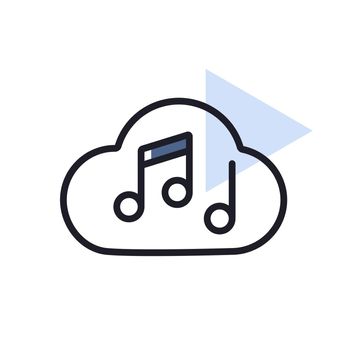 Music note cloud sound vector icon