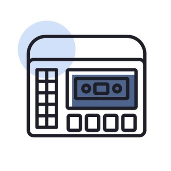Retro cassette recorder player vector icon