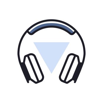 Over-ear headphones vector flat icon