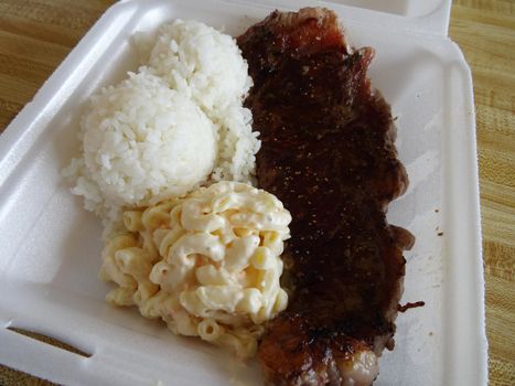 Hawaiian style plate lunch