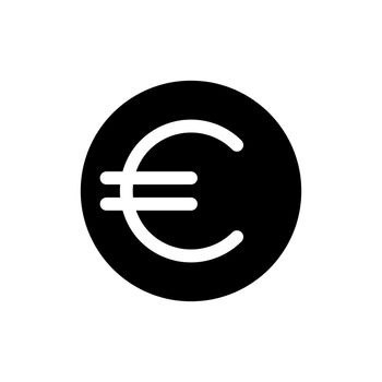 Euro coin black glyph ui icon