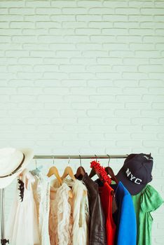 Wardrobe of variety design clothes hanging