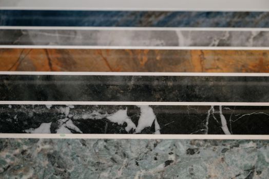 Colored marble for wall and floor tiles, marble surface close-up
