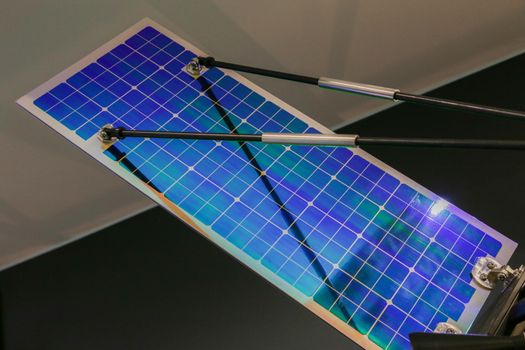 The solar panel is on display at the exhibition.