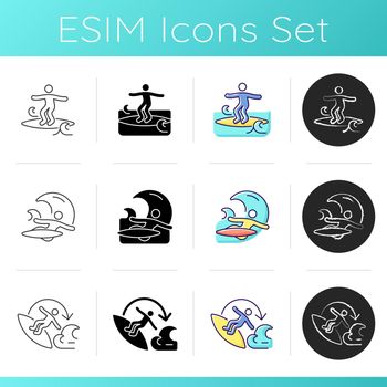 Water activities icons set