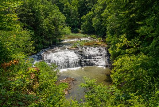 Burgess Falls State Park in Tennessee in summer
