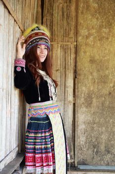 Traditionally dressed Mhong hill tribe woman 