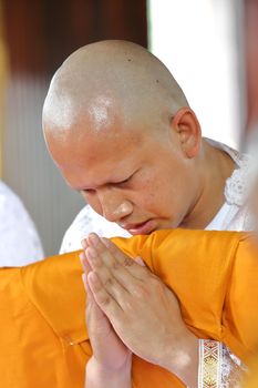 the ordination ceremony of the new monk