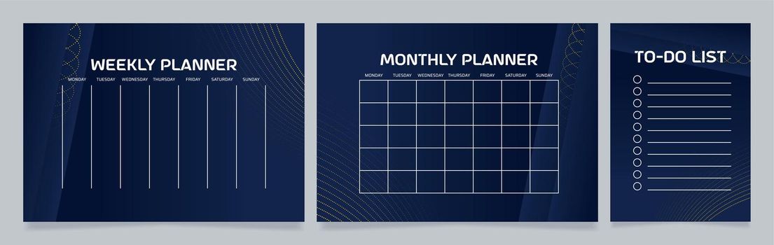 Planners worksheet design template set
